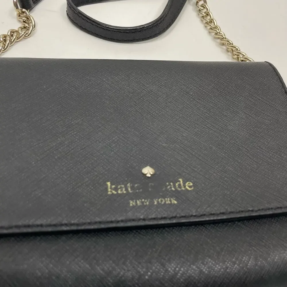 Kate Spade Cameron Street Shreya Crossbody Purse Black Saffiano Leather